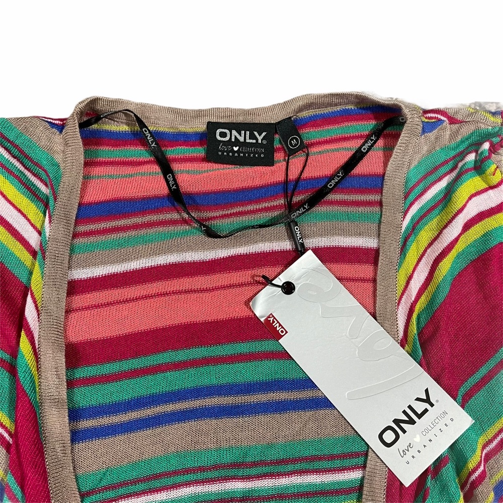 Multicolor Striped Wrap Tie Rainbow Cardigan - Picture 10 of 12